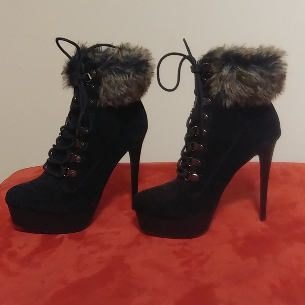 Black stiletto booties